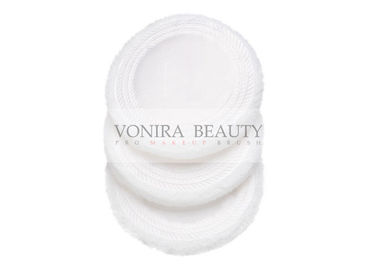 円形の白い綿の顔の構造のパフのスポンジ用具のサテンのベロアのパフ