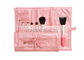 携帯用化粧品旅行構造のブラシ セットのピンク旅行構造のロール バッグ