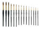 すばらしい性質の金のフェルールおよび黒いハンドル15 PCSが付いている純粋なKolinskyの円形の釘の芸術のブラシ