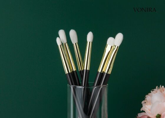 Vonira オーダーメイド 卸売 天然 白いヤギ毛 平ら ダークブラウン ハンドル アイシェーダー メイクブラシ